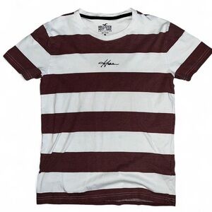 Hollister Kids Bold Maroon and White Striped Tee